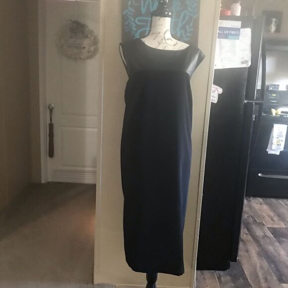 Cato Black Sleeveless Dress Size 24W Imitation Leather - Picture 2 of 9